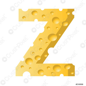 Cheese letter Z stock vector