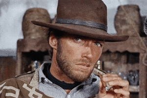  Clint Eastwood in For a Few Dollars और (1965) Per Qualche Dollaro in Più