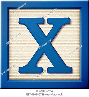  Close up look at 3d blue letter block X