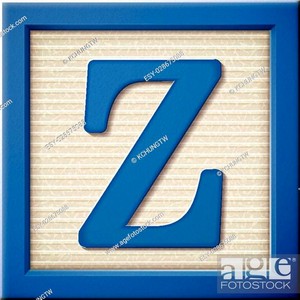  Close up look at 3d blue letter block Z