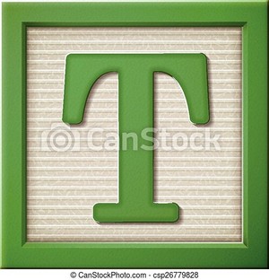  Close up look at 3d green letter block T