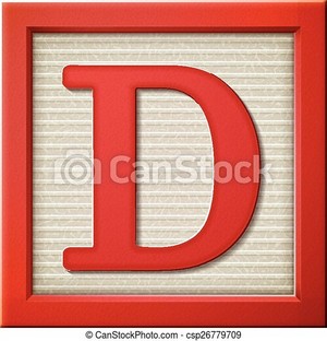  Close up look at 3d red letter block D