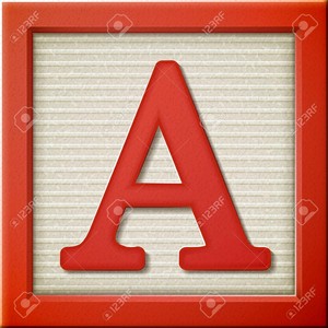  Close up look at 3d red letter block a