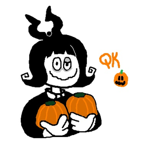  Creepy Susie Two Big Pumpkins Elvira reference