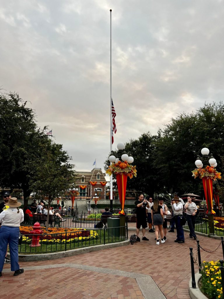 Disneyland Flag Half Mass Queen Elizabeth II Tribute 