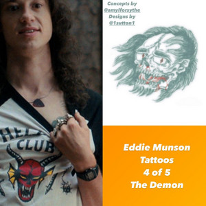  Eddie Munson's mga tattoo - The Demon
