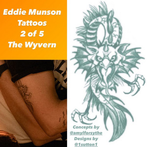  Eddie Munson's 문신 - The Wyvern