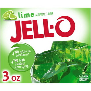  Jell-O lime, calce Gelatin dessert Mix, 6 oz Box
