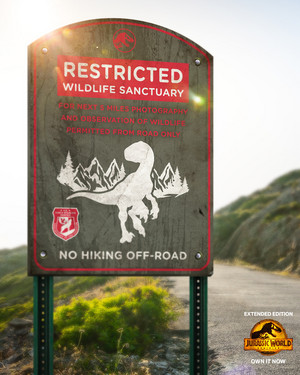  Jurassic World - National Wildlife Tag Poster - Restricted Wildlife Sanctuary