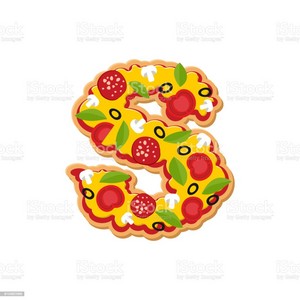 Letter S pizza font Italian meal alphabet Lettering fast food