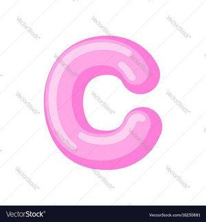 Letter c candy font caramel alphabet lollipop Vector Image