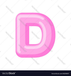  Letter d permen font karamel alphabet lollipop Vector Image