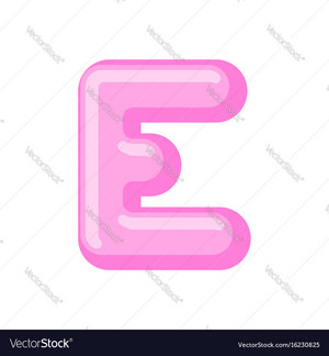 Letter e candy font caramel alphabet lollipop Vector Image