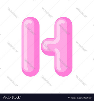 Letter h candy font caramel alphabet lollipop Vector Image