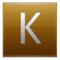  Letter, k, Gold Icon in Multipurpose Alphabet Icons