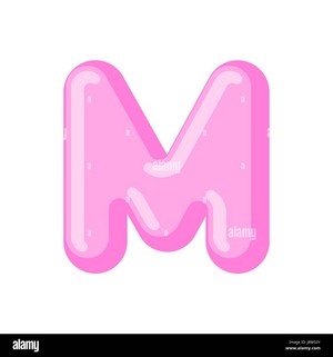 Letter m candy font caramel alphabet lollipop Vector Image