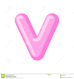 Letter v candy font caramel alphabet lollipop Vector Image