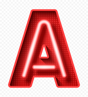PNG Creative Red A Neon Letter Alphabet