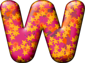 Party Balloon Warm Letter W