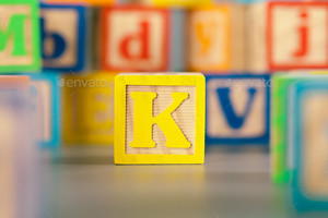 Photograph Of Colorful Wooden Block Letter K