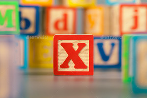  Photograph Of Colorful Wooden Block Letter X
