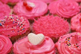  粉, 粉色 杯形饼, 蛋糕
