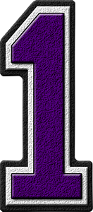  Purple Varsity Numeral 1