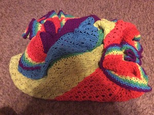  arco iris Yarn Blanket