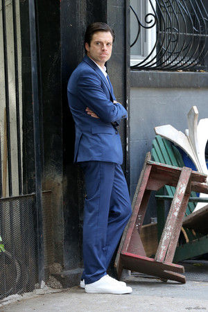  Sebastian Stan filming 'A Different Man' | July 14, 2022 | New York City