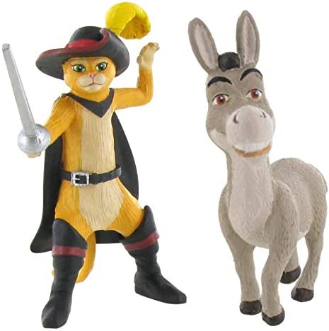 Shrek Figures 8 cm Donkey and Puss in Boots Mini Figures