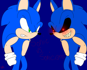Sonic vs. Sonic EXE by DarkSonicthehedgie1