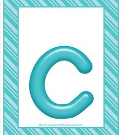 Stripes and Candy Colorful Letters Lowercase C