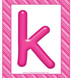 Stripes and Candy Colorful Letters Lowercase K