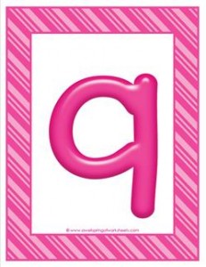  Stripes and caramelle Colorful Letters Lowercase Q