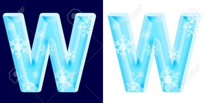 Winter alphabet letter W