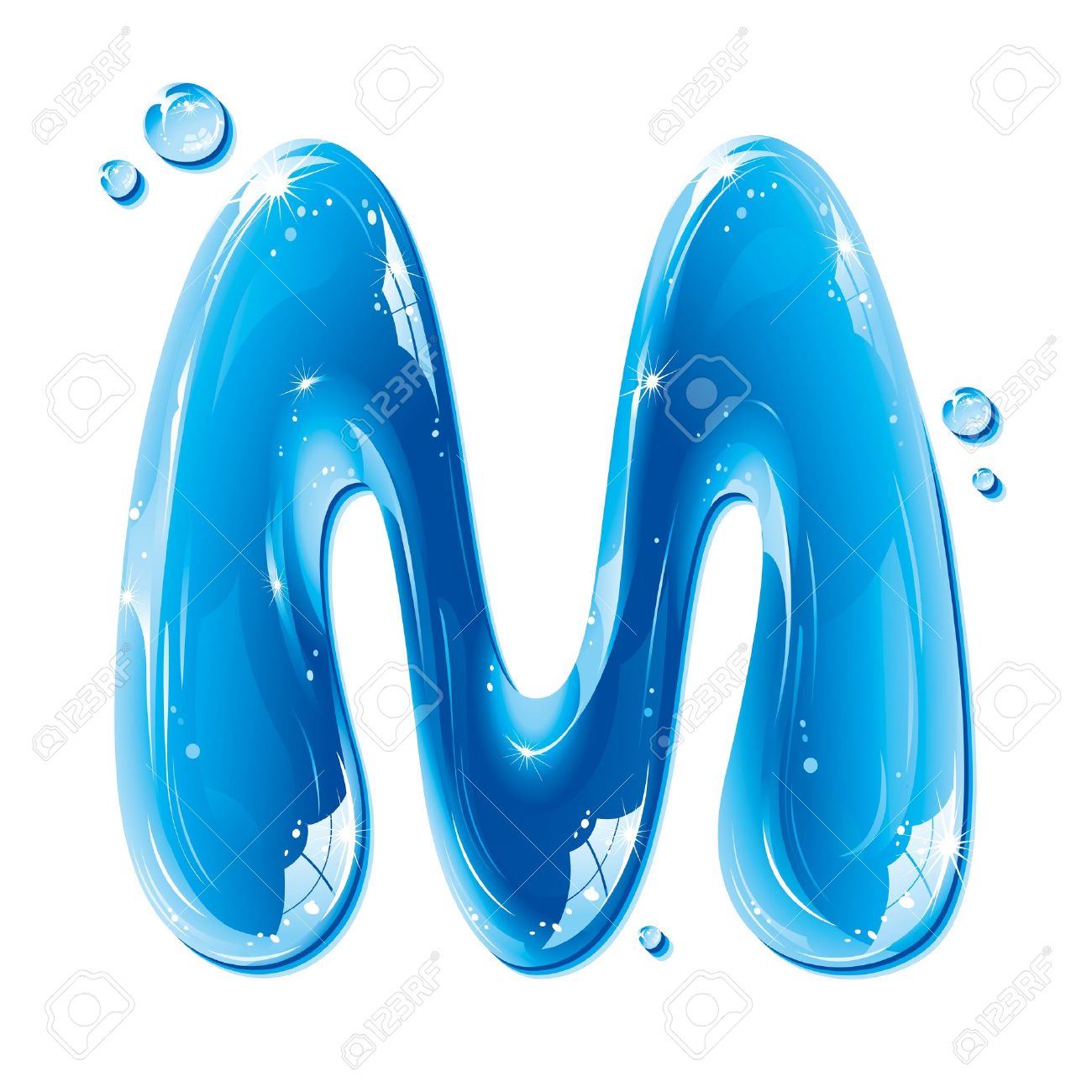 Abc series - water liquid letter - capital M