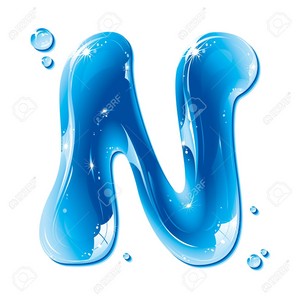  Abc series - water liquid letter - capital N