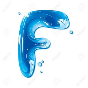 Abc series - water liquid letter - capital f