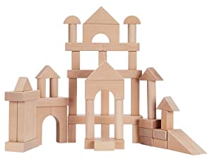  Basics Solid Wood Standard Unit Building Blocks with Carry Bag - Set of 70