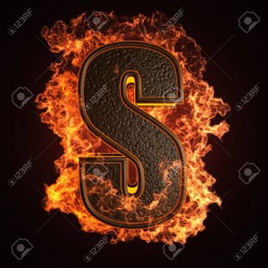  Burning letter S made in 3d graphics