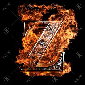 Burning letter Z made in 3d graphics