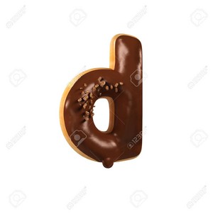  chocolat Donut Font Concept. Delicious Letter D