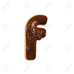  cokelat Donut Font Concept. Delicious Letter F