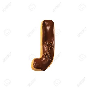 Chocolate Donut Font Concept. Delicious Letter J