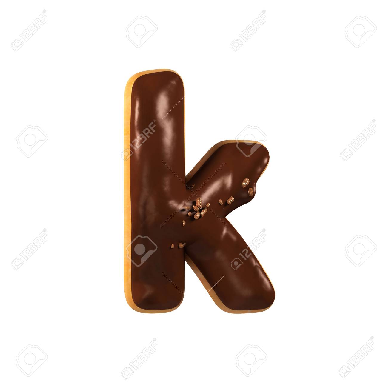 Chocolate Donut Font Concept. Delicious Letter K