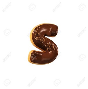  चॉकलेट Donut Font Concept. Delicious Letter S