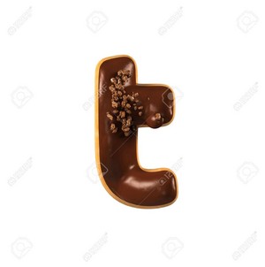 Chocolate Donut Font Concept. Delicious Letter T