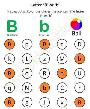 Fïnd and Color (B or b) Worksheet 2