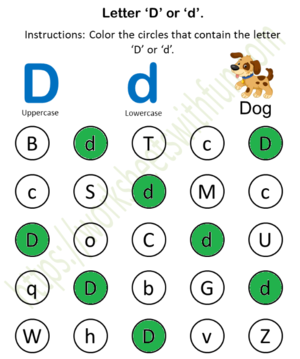  Fïnd and Color (D ou d) Worksheet 4