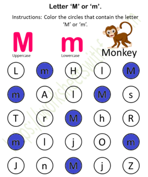  Fïnd and Color (M hoặc m) Worksheet 13